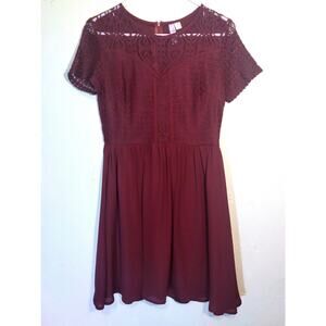 Alya Burgandy Dress with Upper Lacing